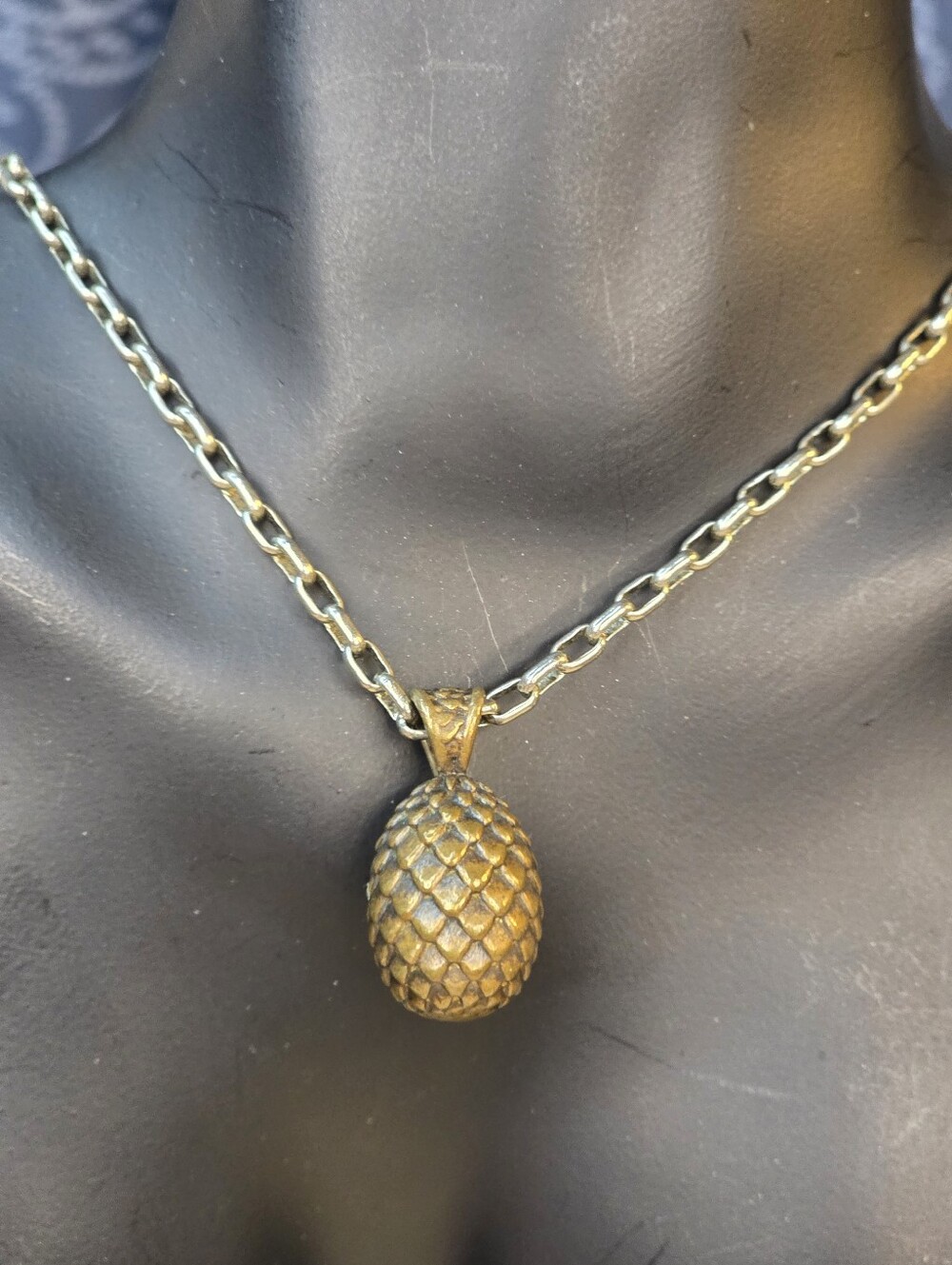 3D Antiqued Bronze Dragon Egg Pendant Necklace From GAME OF THRONES